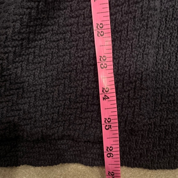 [US:S]Mango Men Cotton Blend Zigzag Cord Jacket Navy Textured Knit Cardigan - Picture 5 of 7